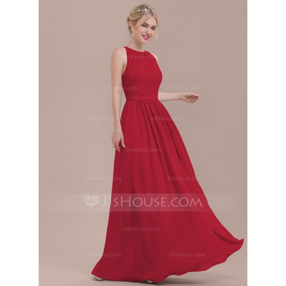 A-Line/Princess Chiffon Lace Dress